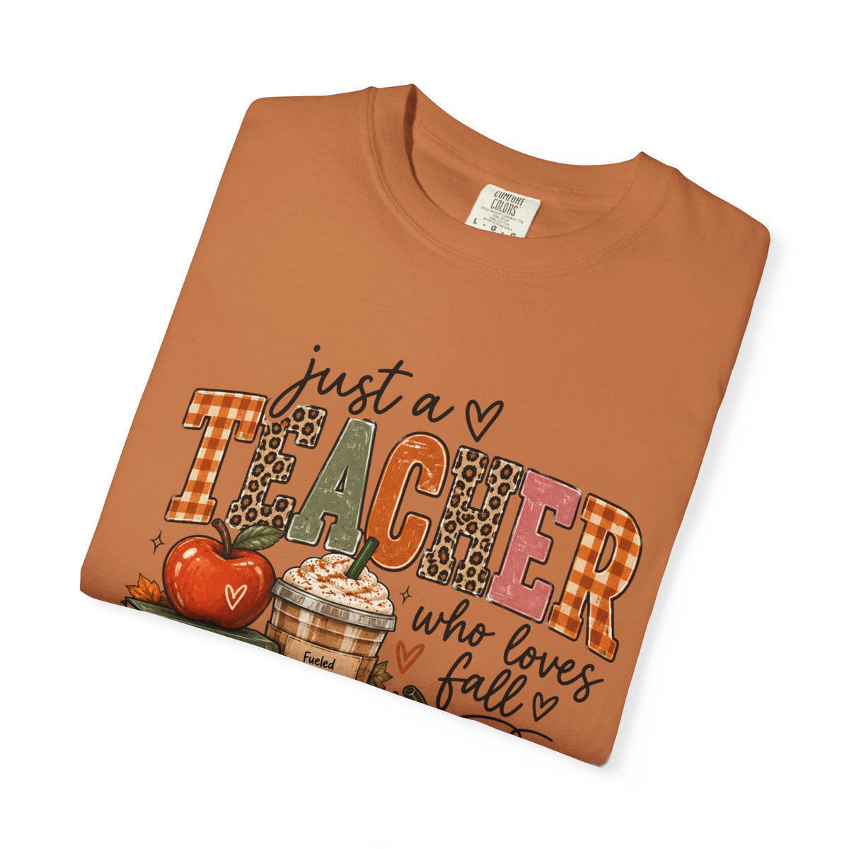 Fall Teacher T-Shirt - "Just a Teacher Who Loves Fall" Autumn Classroom Tee