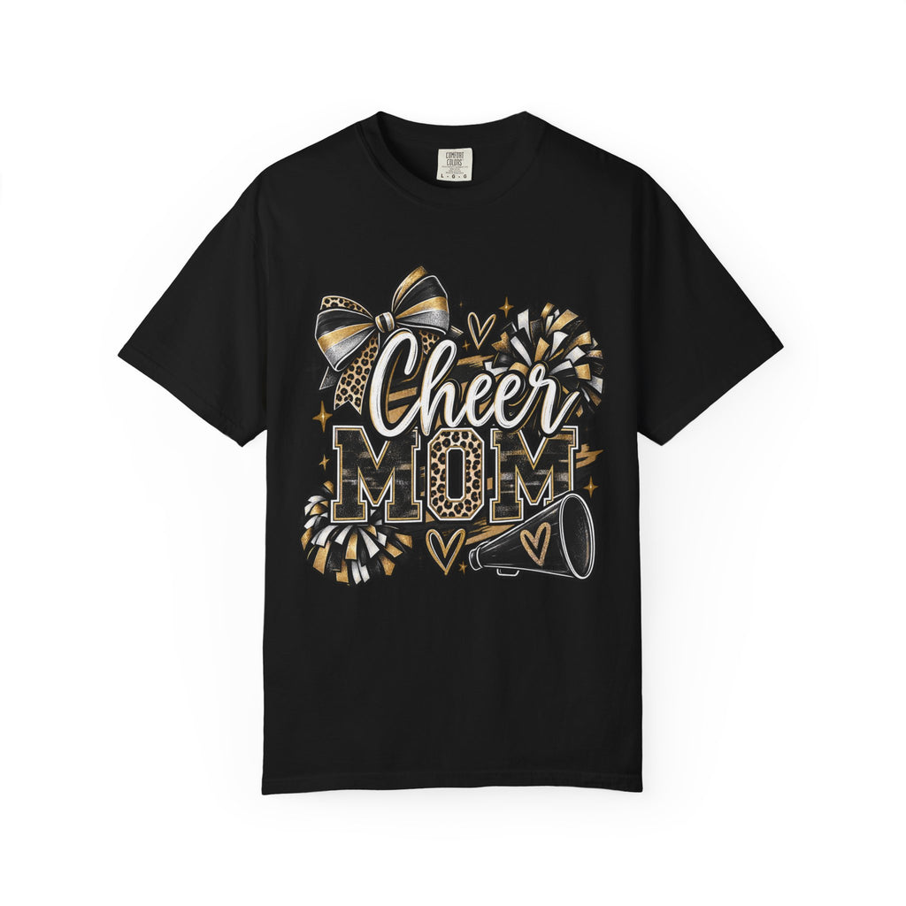 Cheer Mom T-Shirt — Pom-Pom & Megaphone Design for Cheerleading Parents