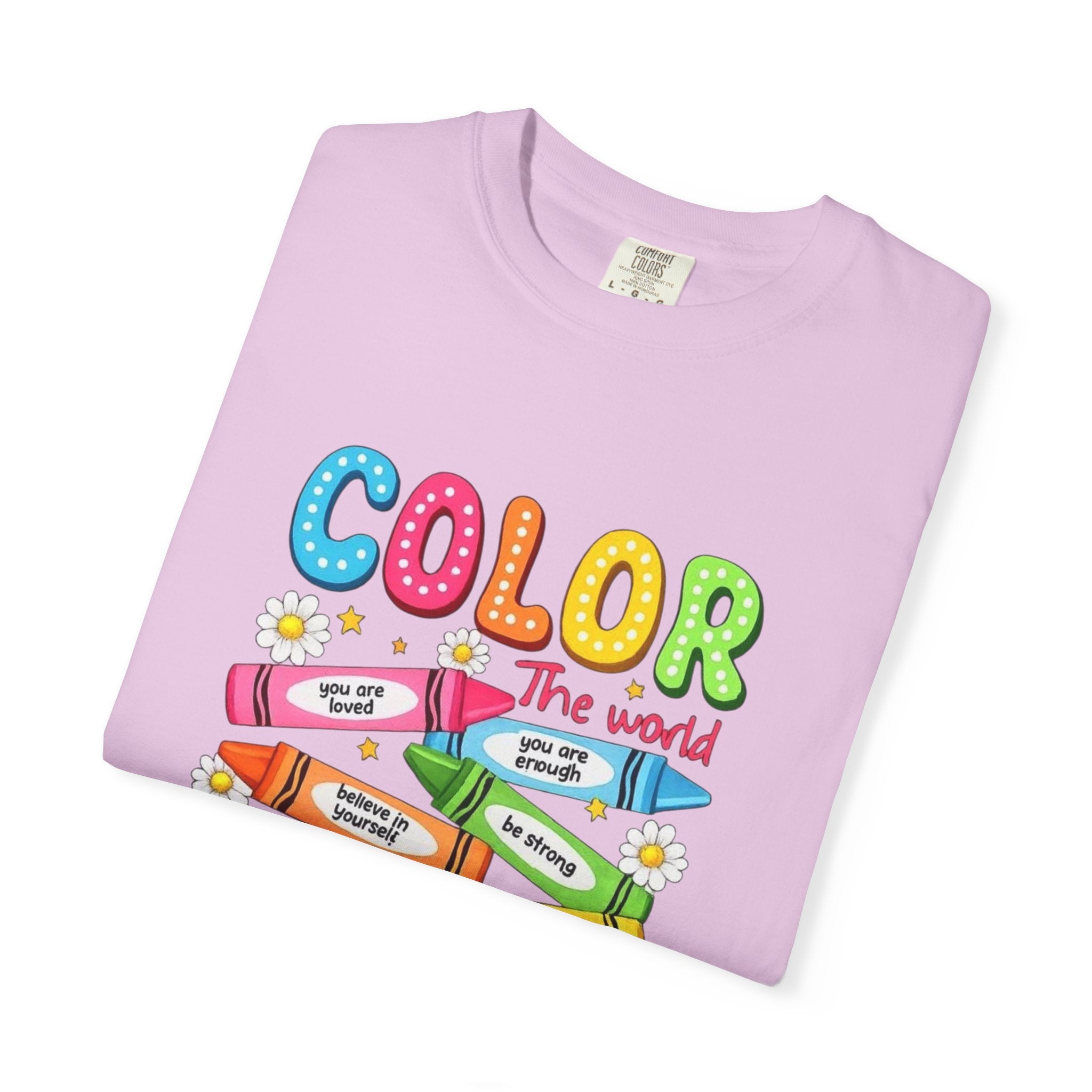 Kindness Crayons T-Shirt — "Color the World with Kindness" Kids Graphic Tee