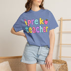 Pre k Teacher T-Shirt — "Big Hearts Shape Little Minds" Colorful School Teacher Tee