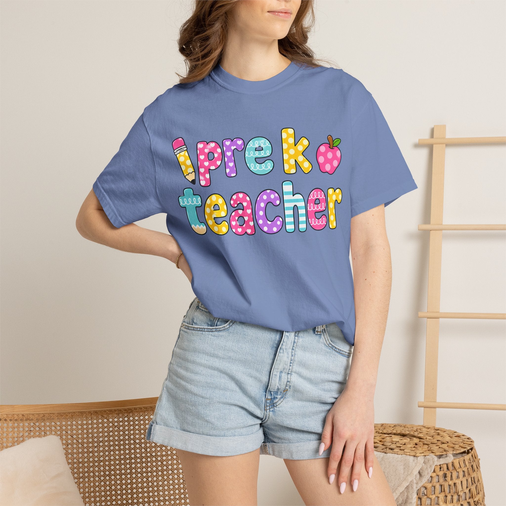 Pre k Teacher T-Shirt — "Big Hearts Shape Little Minds" Colorful School Teacher Tee