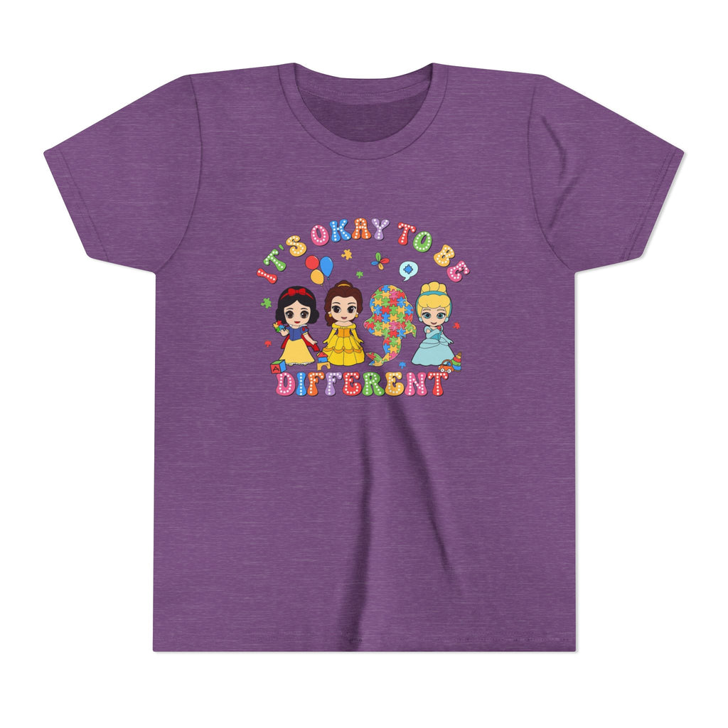 Youth Tee — "It's Okay to Be Different" Diverse Kids Graphic Shirt