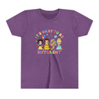 Youth Tee — "It's Okay to Be Different" Diverse Kids Graphic Shirt