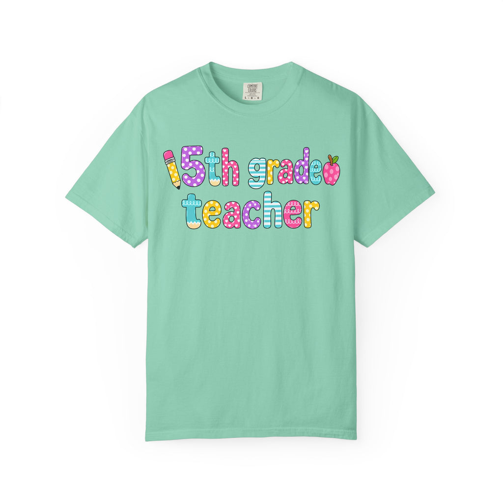 5rd Grade Teacher T-Shirt — "Big Hearts Shape Little Minds" Colorful School Teacher Tee