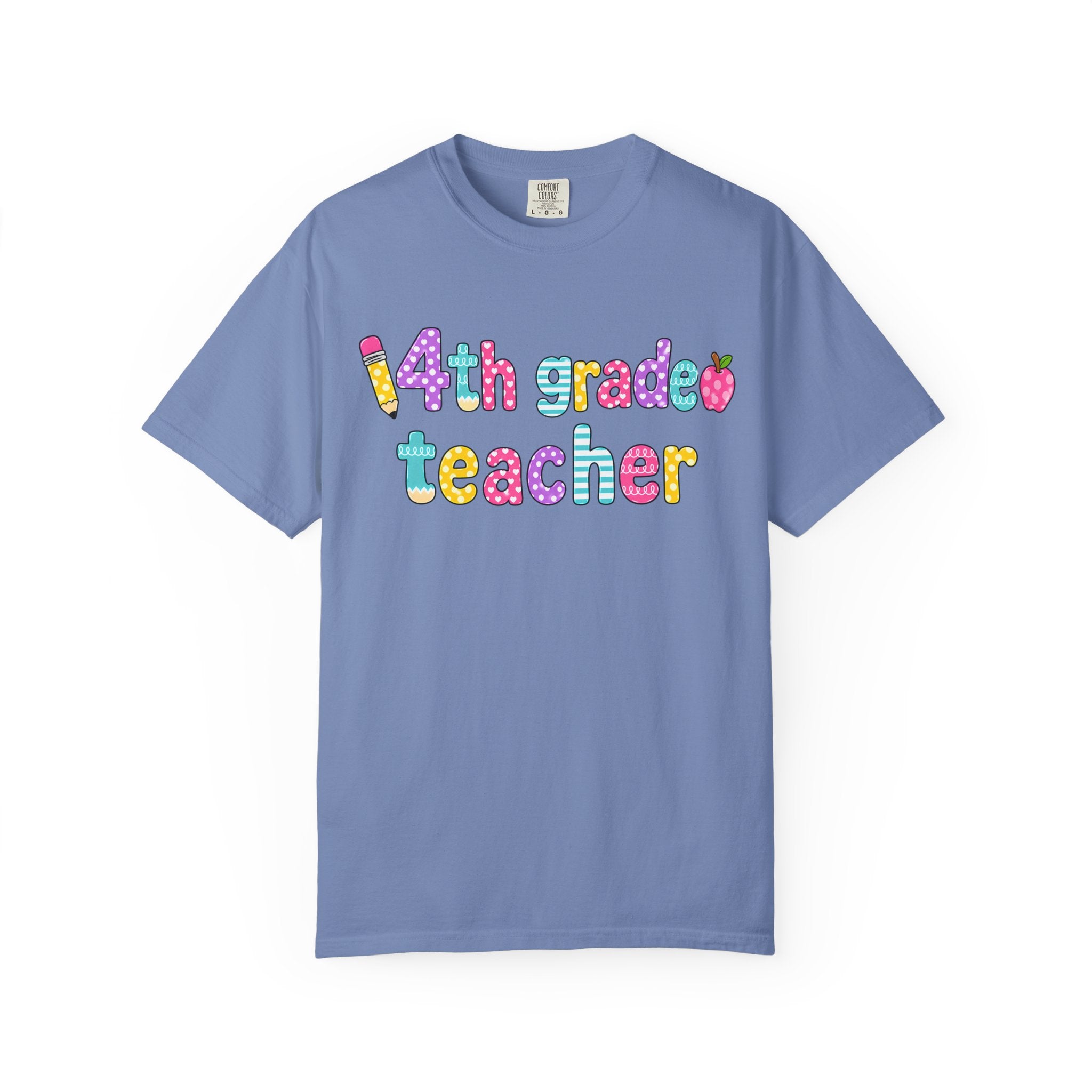4nd grade Teacher T-Shirt — "Big Hearts Shape Little Minds" Colorful School Teacher Tee