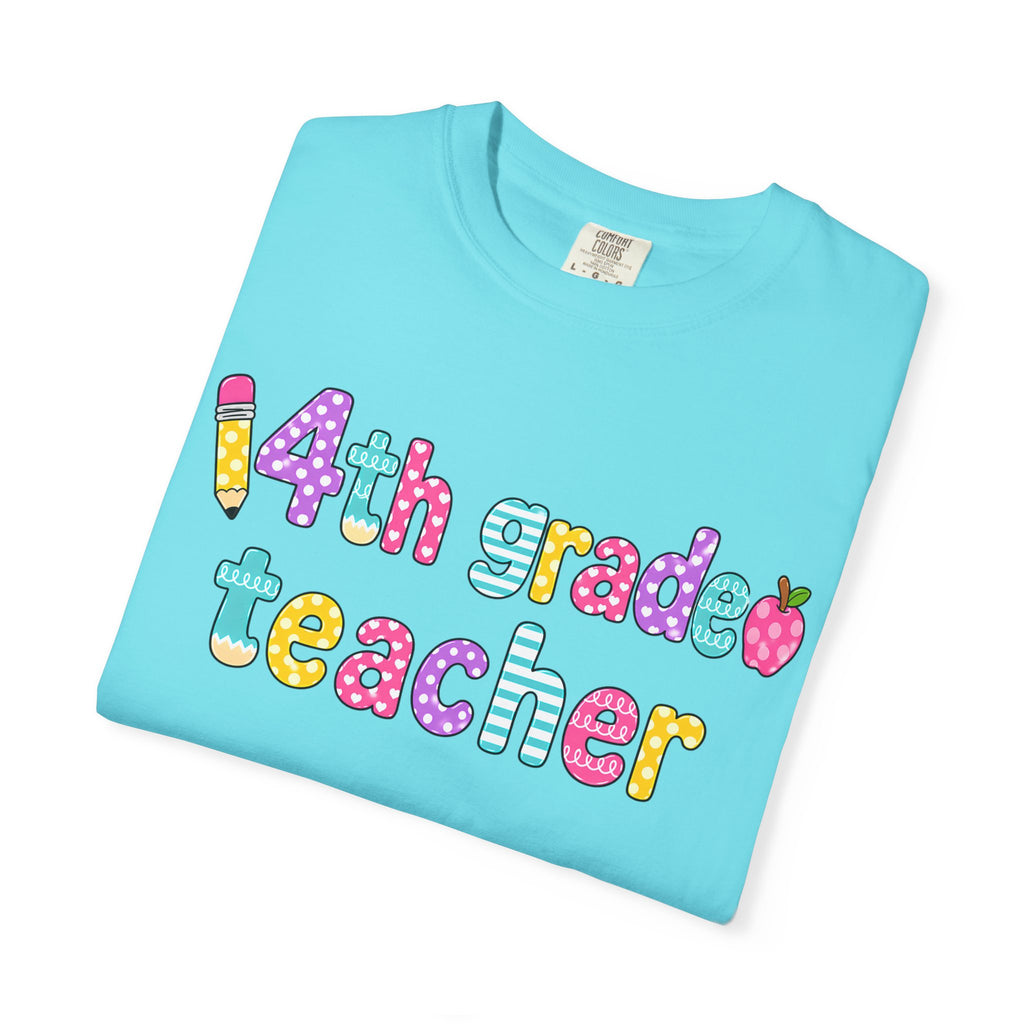 4nd grade Teacher T-Shirt — "Big Hearts Shape Little Minds" Colorful School Teacher Tee