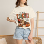 Fall Teacher T-Shirt - "Just a Teacher Who Loves Fall" Autumn Classroom Tee