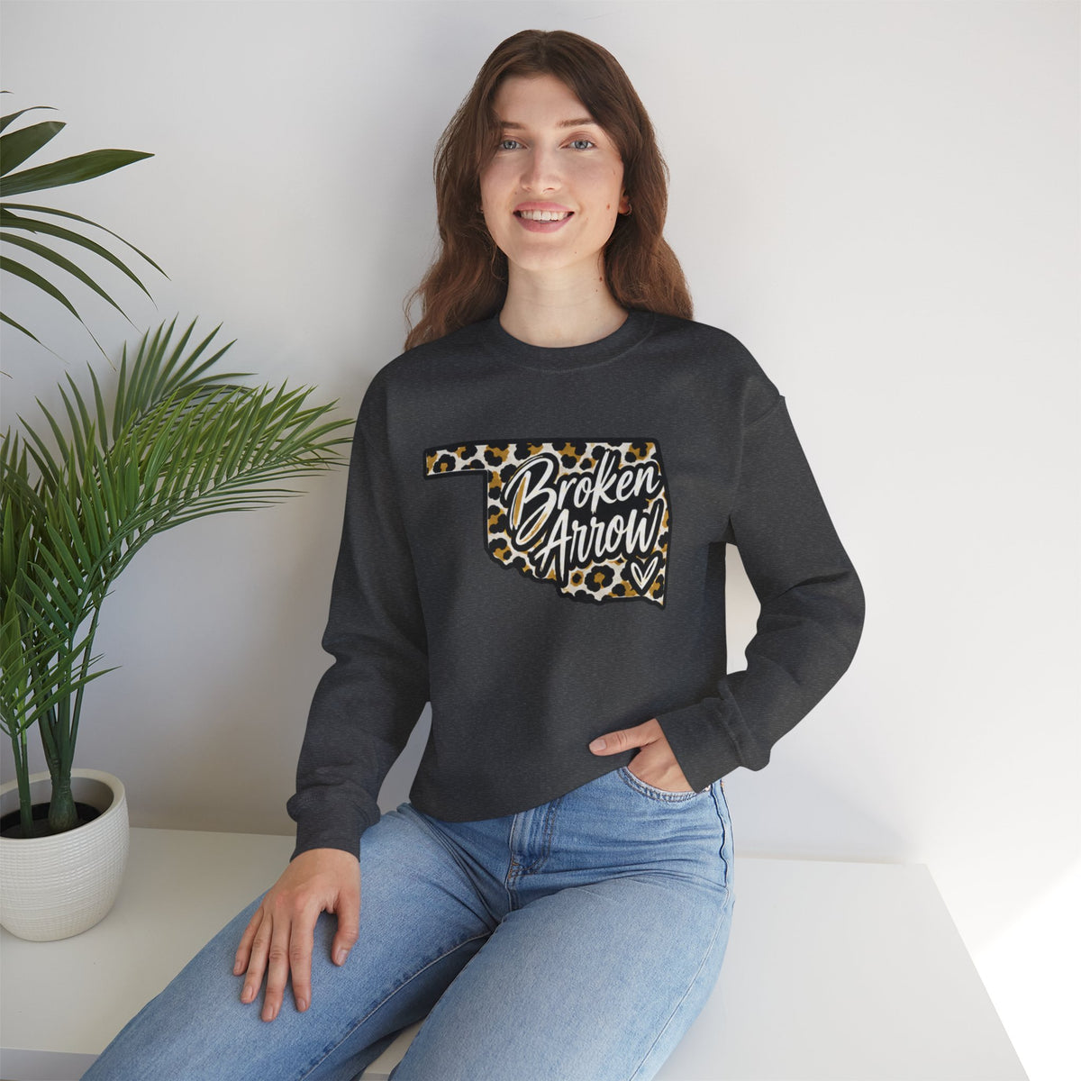 Broken Arrow Leopard State Crewneck Sweatshirt