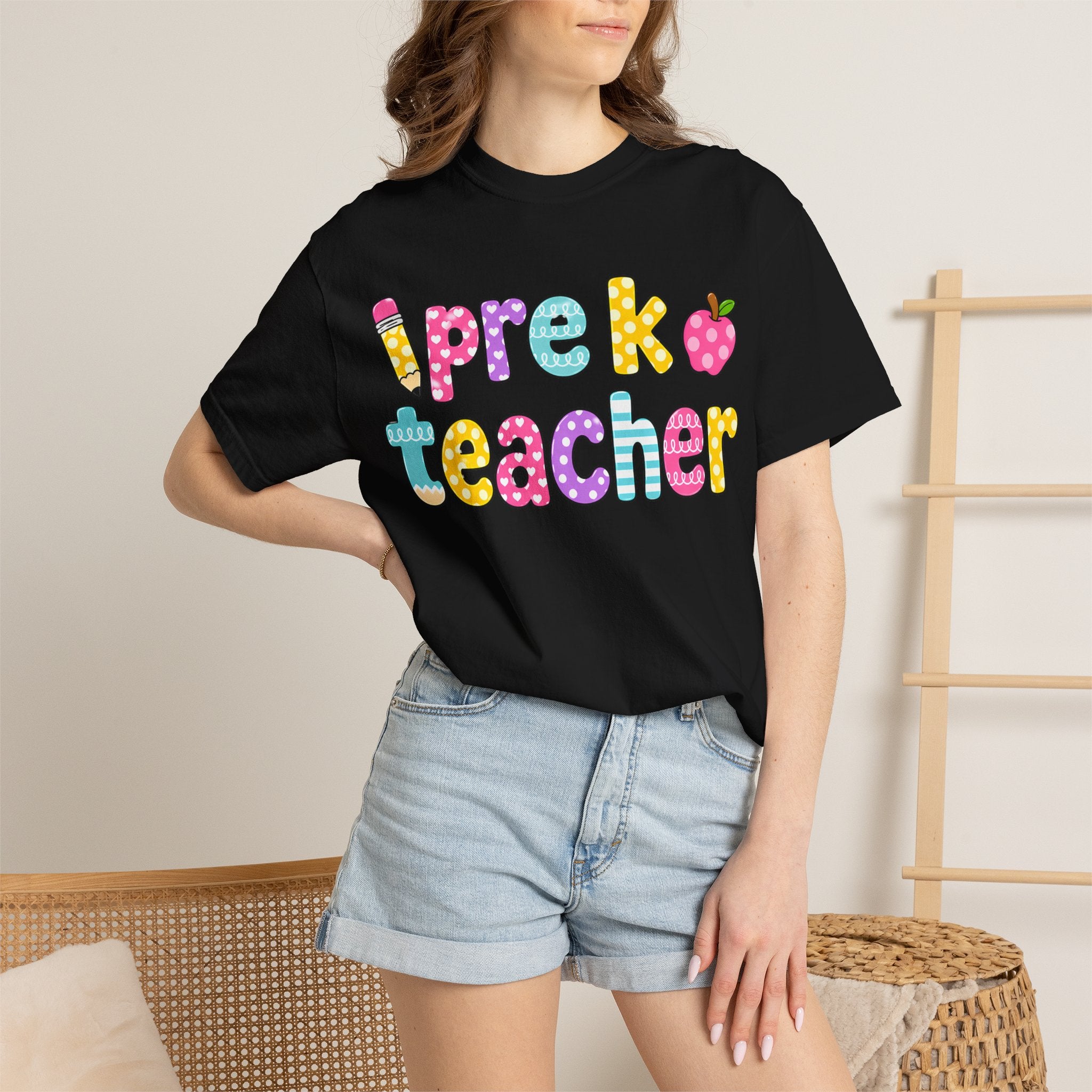 Pre k Teacher T-Shirt — "Big Hearts Shape Little Minds" Colorful School Teacher Tee