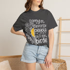 T-Shirt — "My Favorite People Call Me Birdie" Floral Graphic Tee