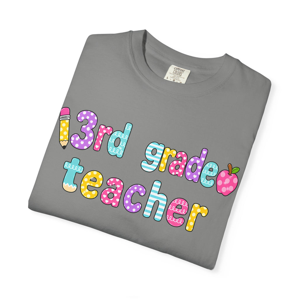 3rd Grade Teacher T-Shirt — "Big Hearts Shape Little Minds" Colorful School Teacher Tee