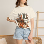 Fall Graphic T-Shirt — "Just a Girl Who Loves Fall" Pumpkin & Coffee Tee