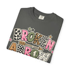 Broken Arrow Graphic T‑Shirt — Retro Patchwork Lettering Tee