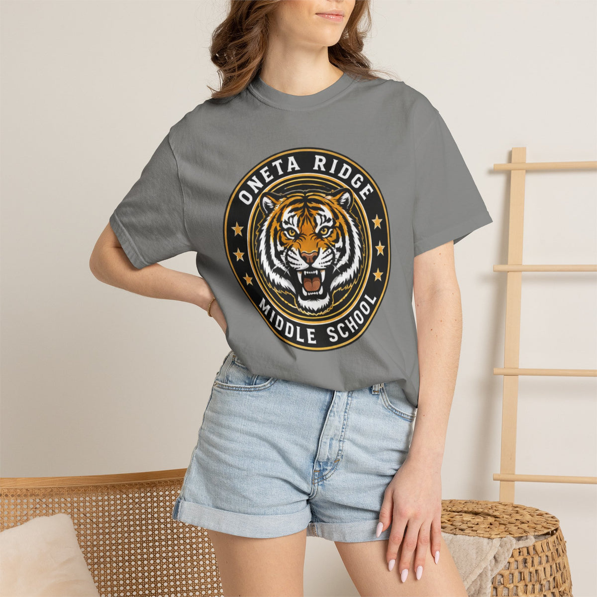 Oneta Ridge Middle School Tiger Logo T-Shirt