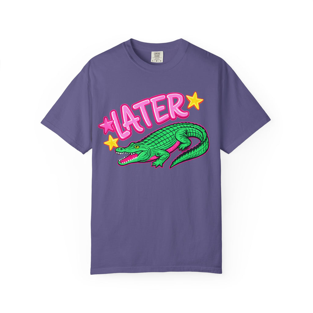 Later, After While Crocodile T-Shirt — Retro Neon Alligator Graphic Tee