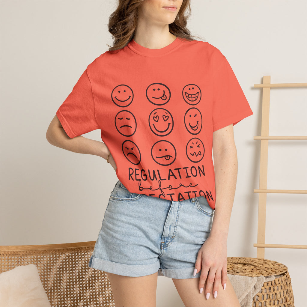 T-Shirt — "Regulation Before Expectation" Emotional Wellness Tee