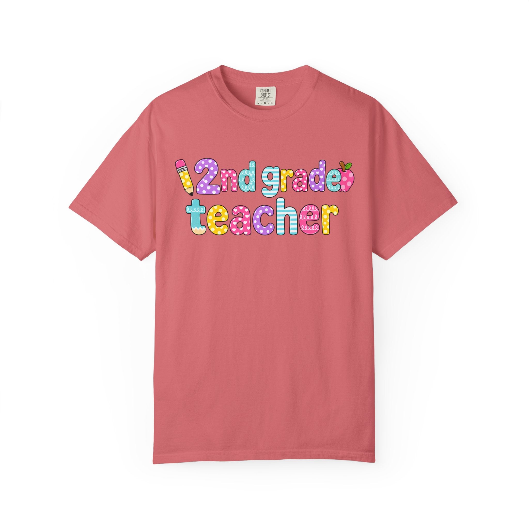 2nd grade Teacher T-Shirt — "Big Hearts Shape Little Minds" Colorful School Teacher Tee
