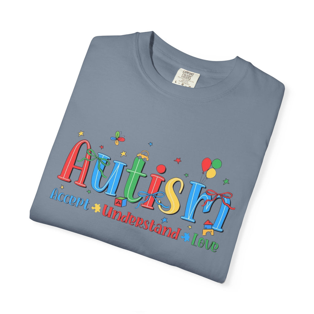 Autism Awareness T-Shirt — "Accept • Understand • Love" Colorful Puzzle Design