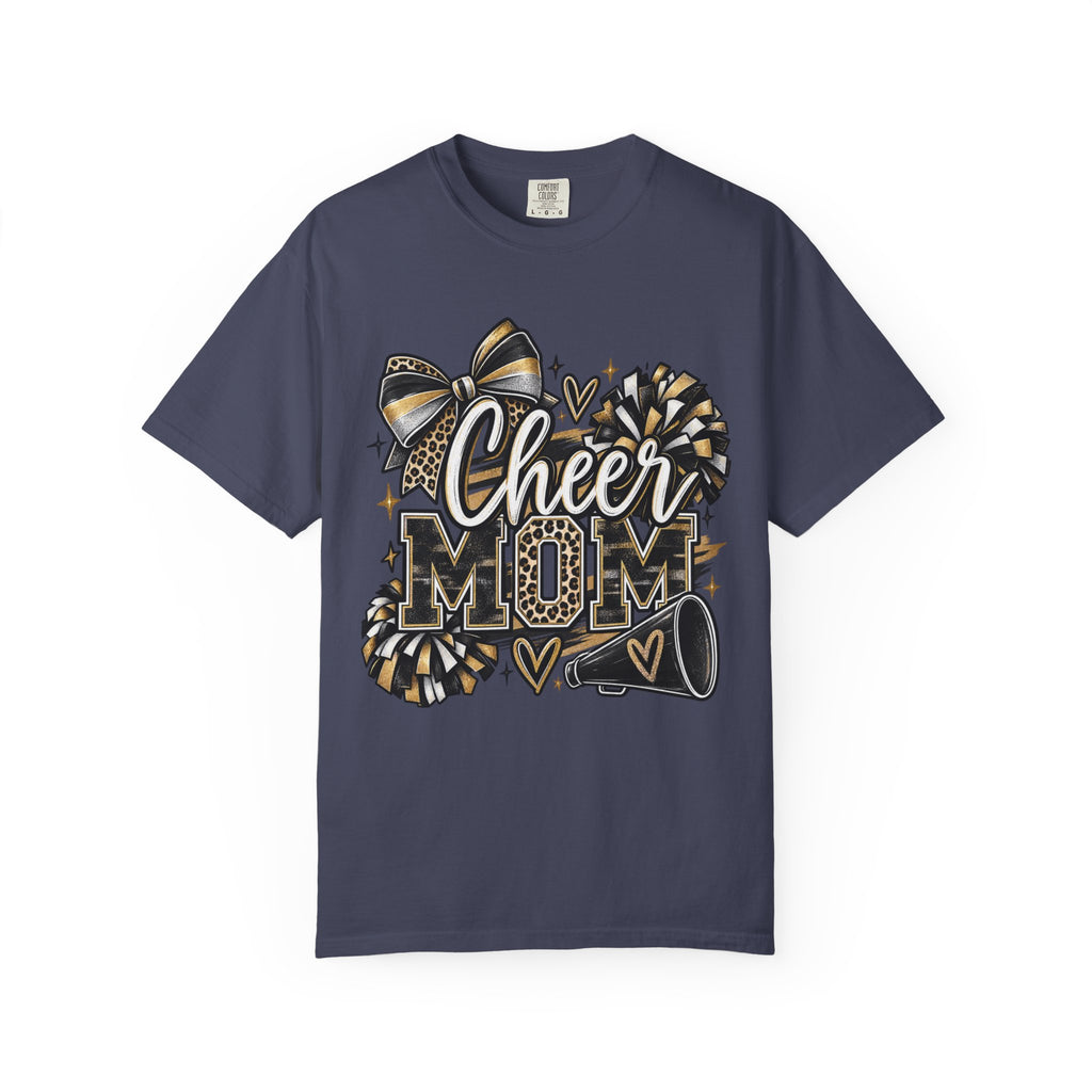 Cheer Mom T-Shirt — Pom-Pom & Megaphone Design for Cheerleading Parents