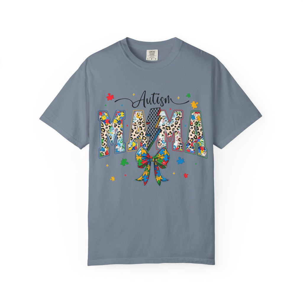 Autism Mama T-Shirt — Colorful Puzzle Ribbon Mom Tee