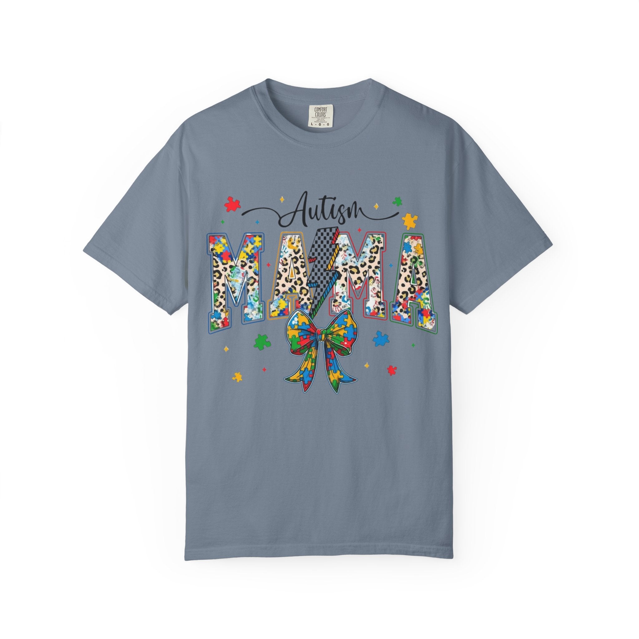 Autism Mama T-Shirt — Colorful Puzzle Ribbon Mom Tee