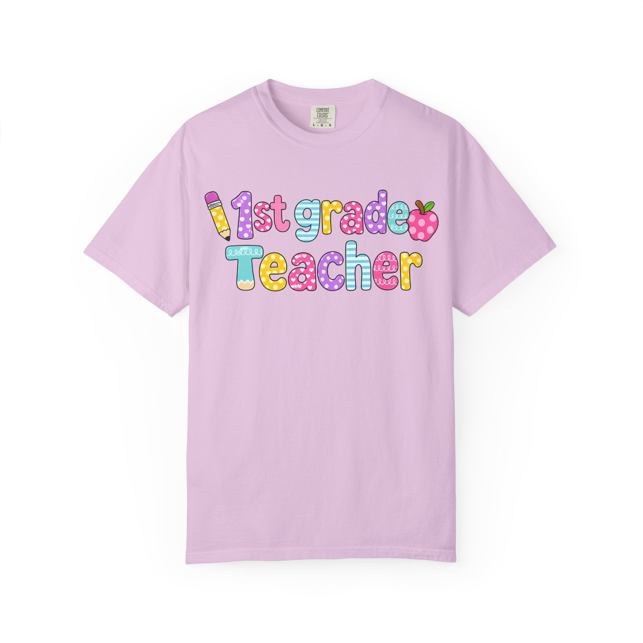 1st Grade Teacher T-Shirt — "Big Hearts Shape Little Minds" Colorful School Teacher Tee
