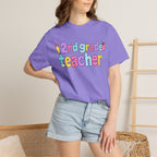 2nd grade Teacher T-Shirt — "Big Hearts Shape Little Minds" Colorful School Teacher Tee